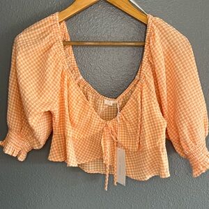 NWT Lush Checkered Cropped Top